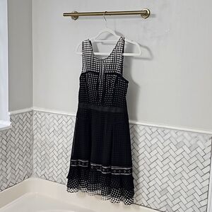 Betsy Johnson Dress Black Poka Dot Pattern Sheer Flowy Lacy Dress Size 8